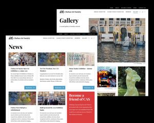 The Chelsea Art Society website screenshots.