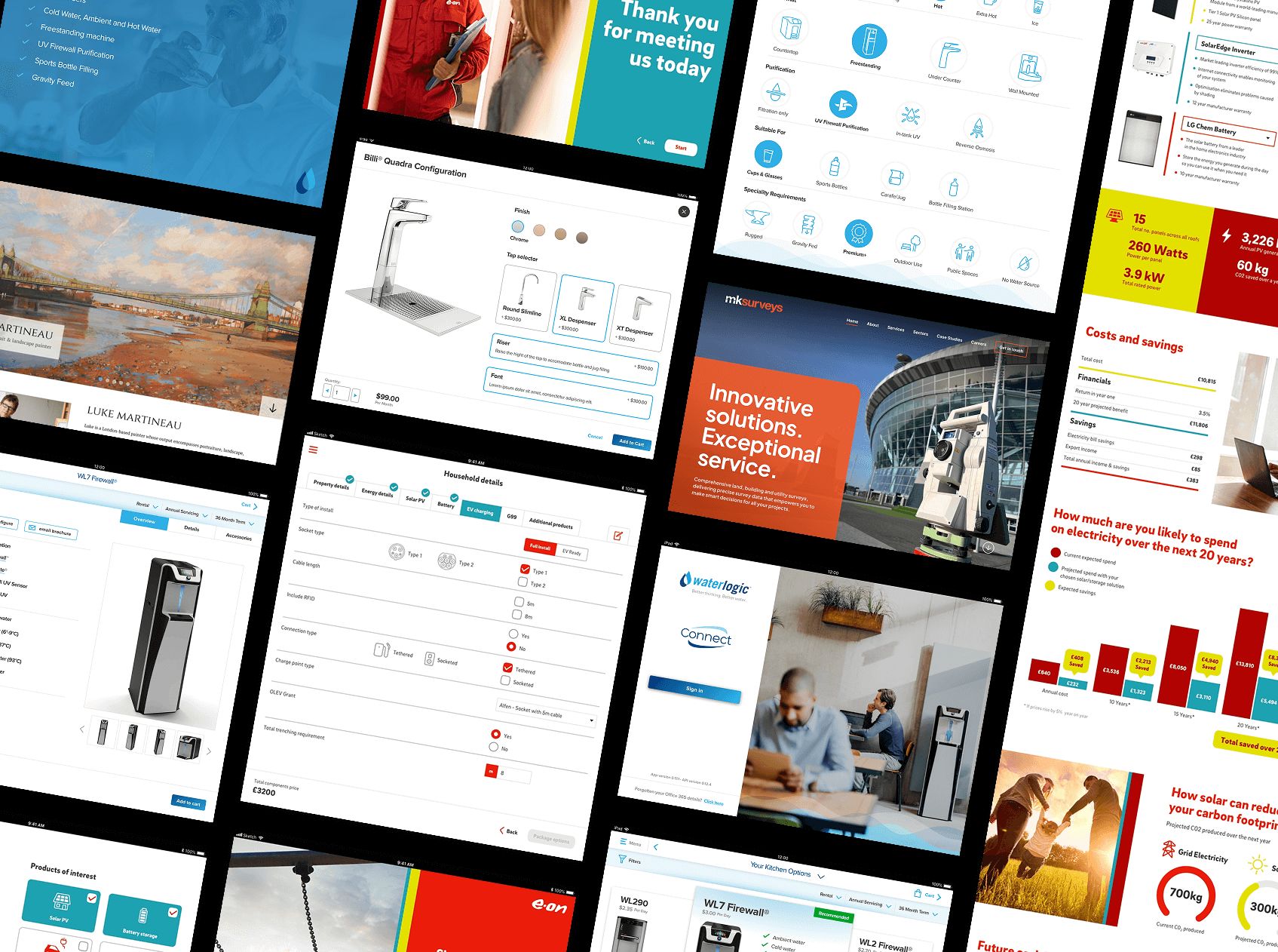 Screens showing some of my designs